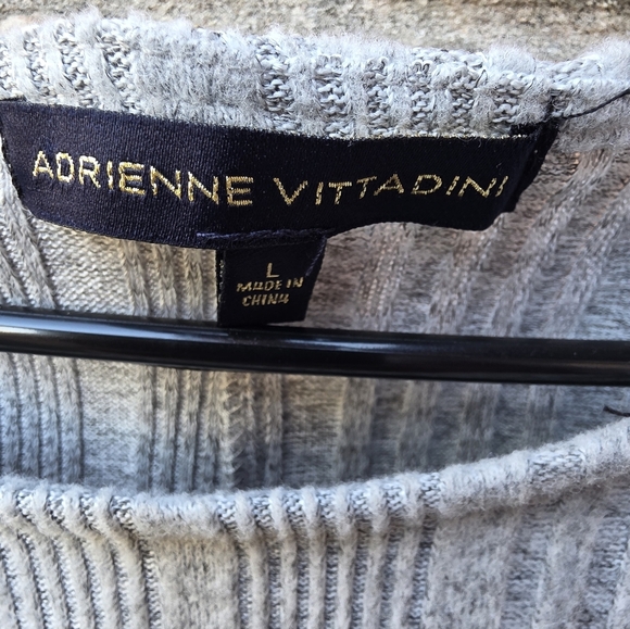 Adrienne Vittadini Heather Gray Knit Sweater - Picture 6 of 9